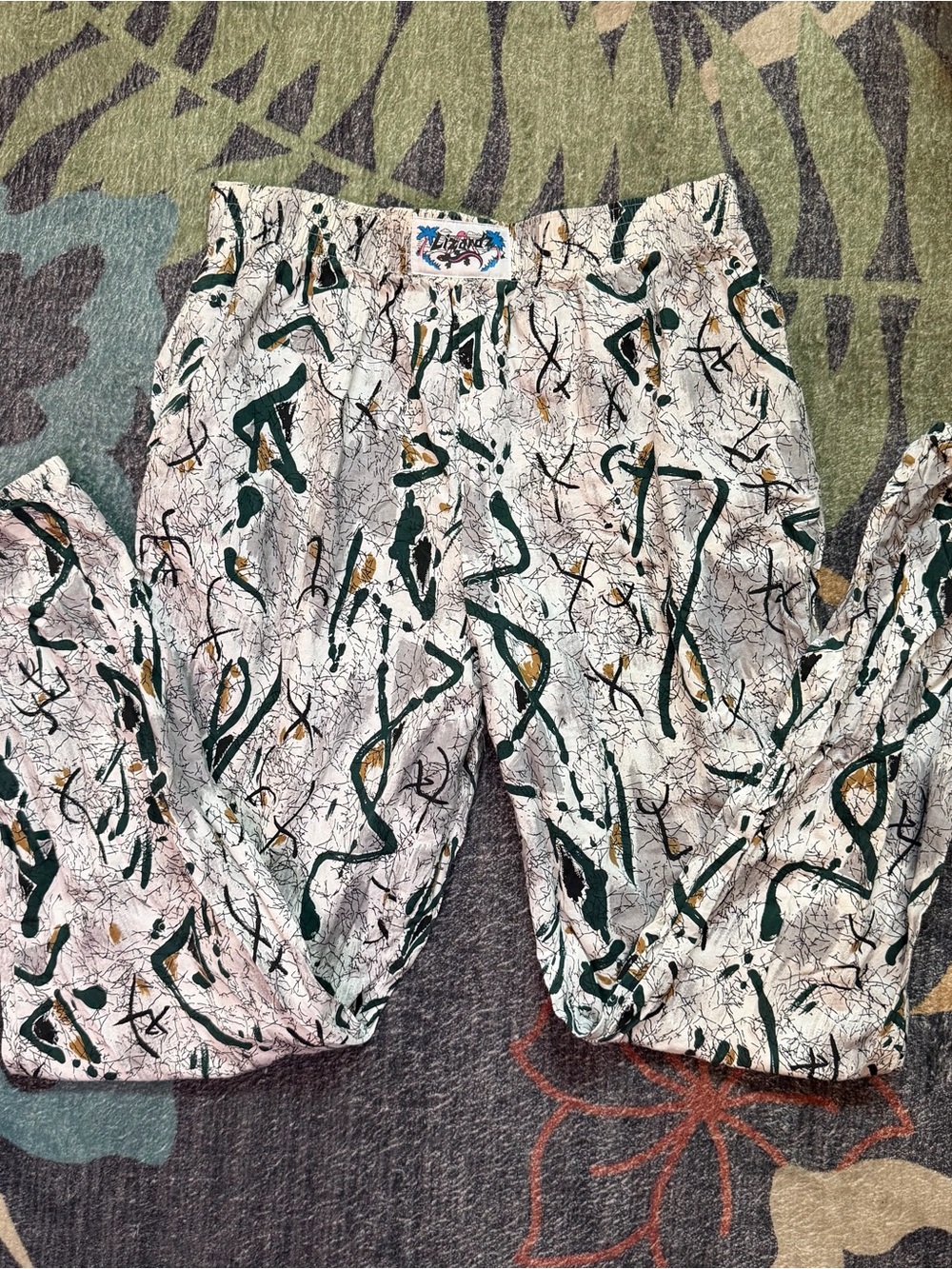 Vintage Lizardz MC Hammer Parachute Pants Mens XL Abstract USA 90s Streetwear